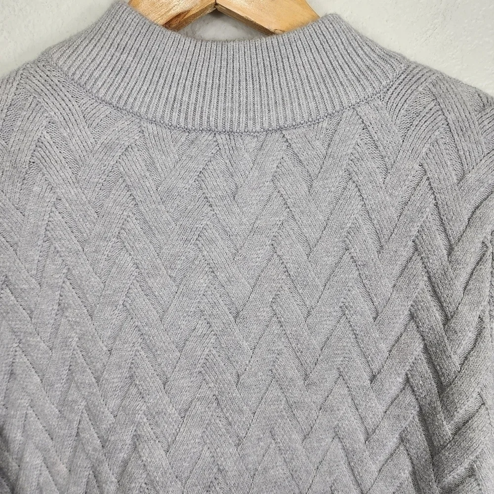 Evolution Mockneck Gray Soft Cozy Sweater Size L